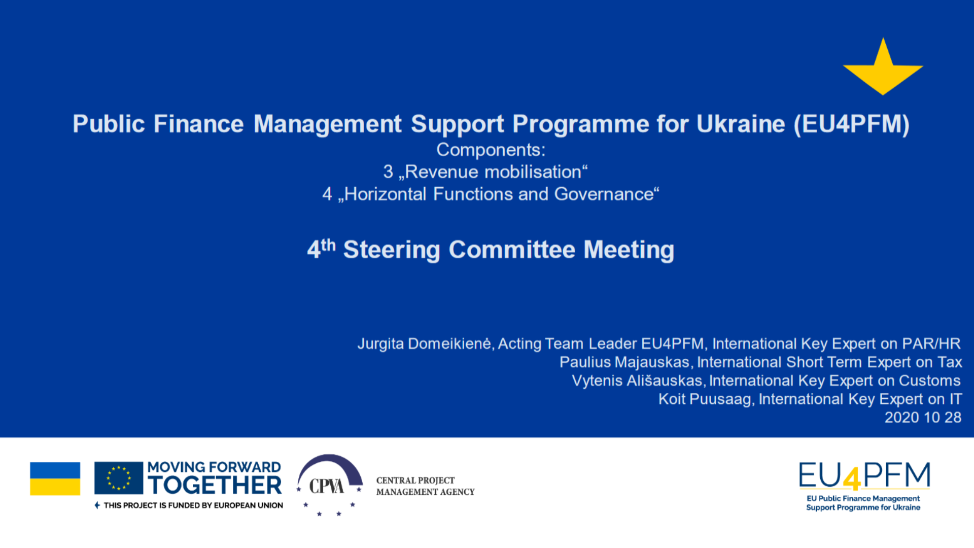 The 4th meeting of the EU4PFM Steering Committee took place